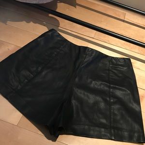 Faux leather high waisted shorts